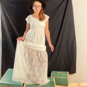 Vintage Long Bohemian Wedding Dress